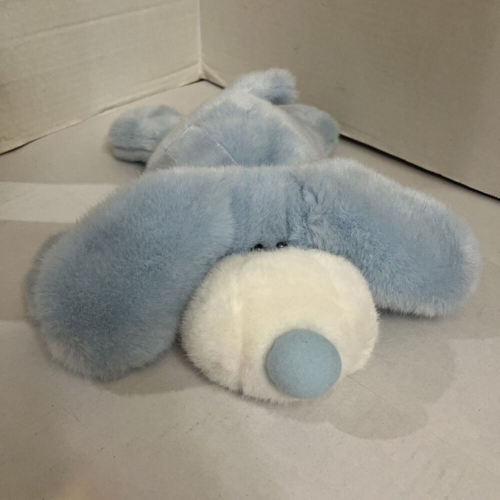Animal Adventure Blue Floppy Dog Plush Big Nose Baby Blue Stuffed Animal Laying